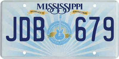 MS license plate JDB679