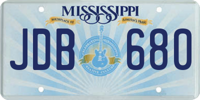 MS license plate JDB680