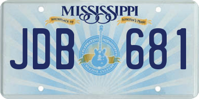 MS license plate JDB681