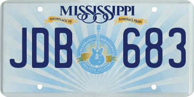 MS license plate JDB683