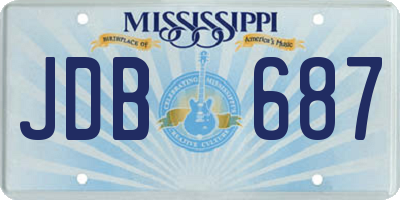 MS license plate JDB687
