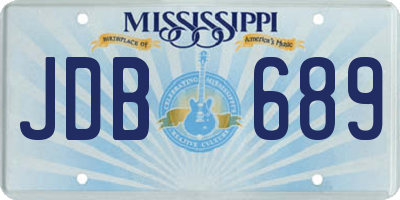 MS license plate JDB689