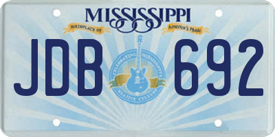 MS license plate JDB692
