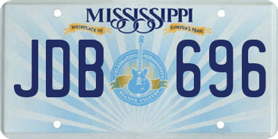 MS license plate JDB696