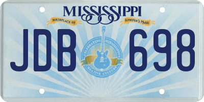 MS license plate JDB698