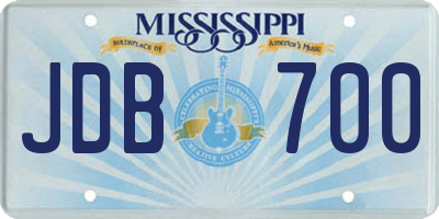 MS license plate JDB700