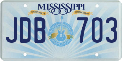 MS license plate JDB703