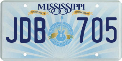 MS license plate JDB705