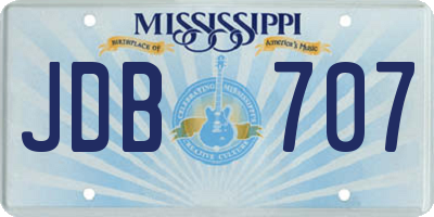 MS license plate JDB707