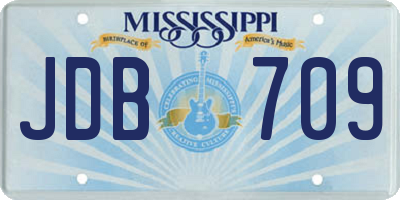 MS license plate JDB709