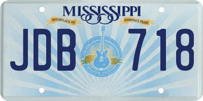 MS license plate JDB718