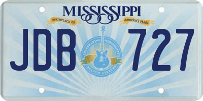 MS license plate JDB727