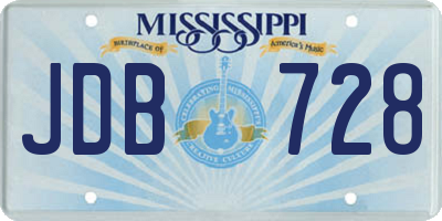 MS license plate JDB728