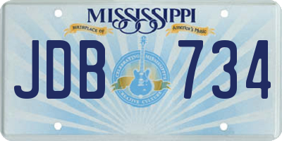 MS license plate JDB734