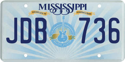 MS license plate JDB736