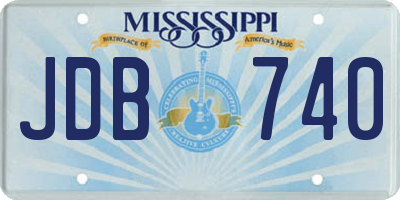 MS license plate JDB740
