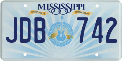 MS license plate JDB742
