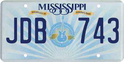 MS license plate JDB743