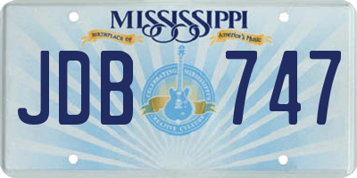 MS license plate JDB747