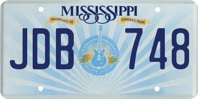 MS license plate JDB748