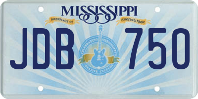MS license plate JDB750