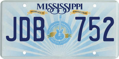 MS license plate JDB752