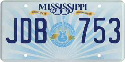 MS license plate JDB753