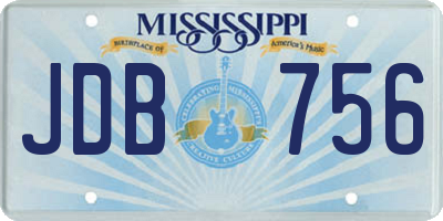 MS license plate JDB756