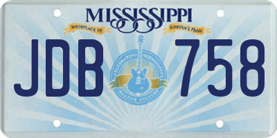 MS license plate JDB758