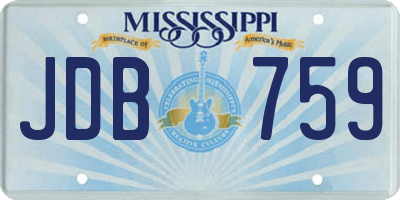 MS license plate JDB759