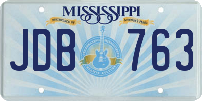 MS license plate JDB763
