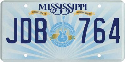 MS license plate JDB764