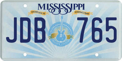 MS license plate JDB765
