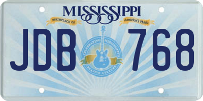 MS license plate JDB768