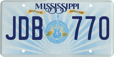 MS license plate JDB770