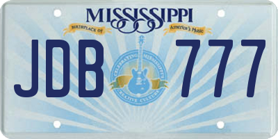 MS license plate JDB777