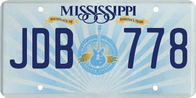 MS license plate JDB778