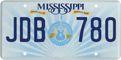 MS license plate JDB780