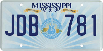 MS license plate JDB781