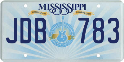 MS license plate JDB783