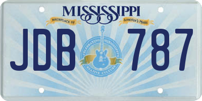 MS license plate JDB787