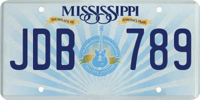 MS license plate JDB789