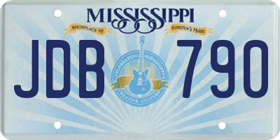 MS license plate JDB790