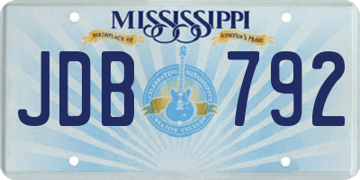 MS license plate JDB792