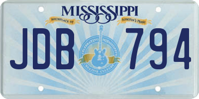 MS license plate JDB794