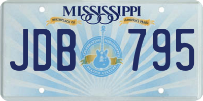 MS license plate JDB795