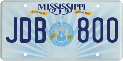 MS license plate JDB800