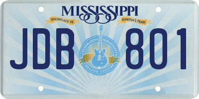MS license plate JDB801