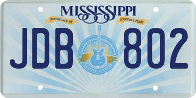 MS license plate JDB802
