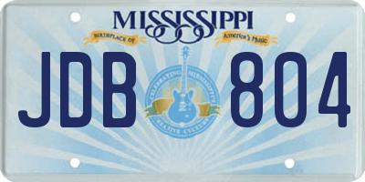 MS license plate JDB804